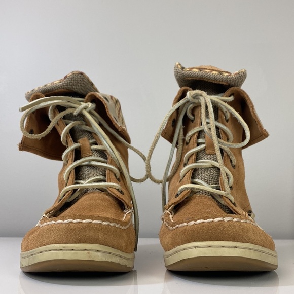 Sperry Top Siders LadyFish Fold Down Lace Up Boots Size 8 - Picture 4 of 16